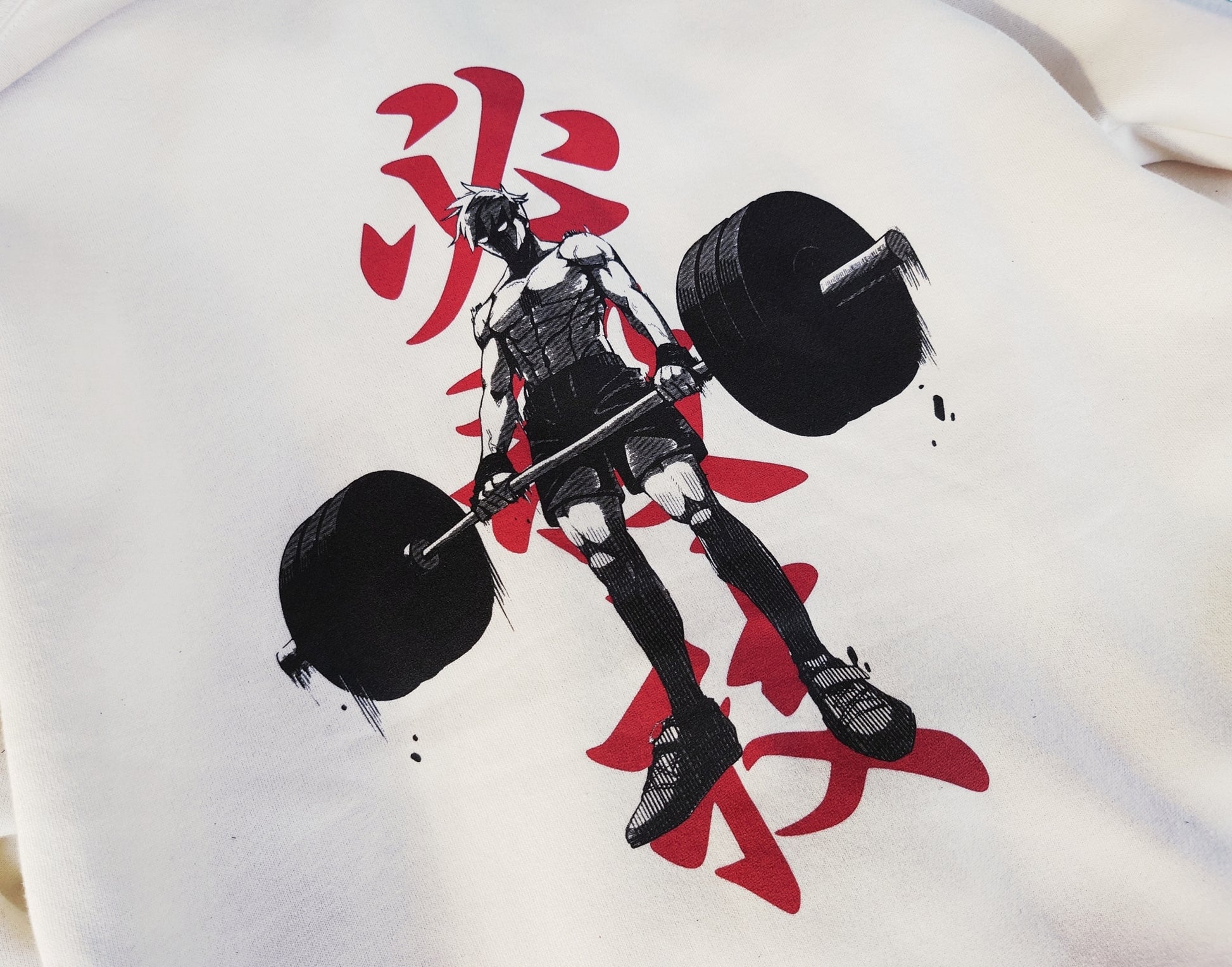 Anime Deadlift Hoodie Cream